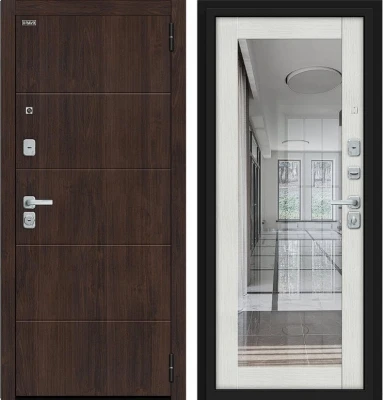 Дверь Браво Флэт/BChrome Almon/Bianco Melinga